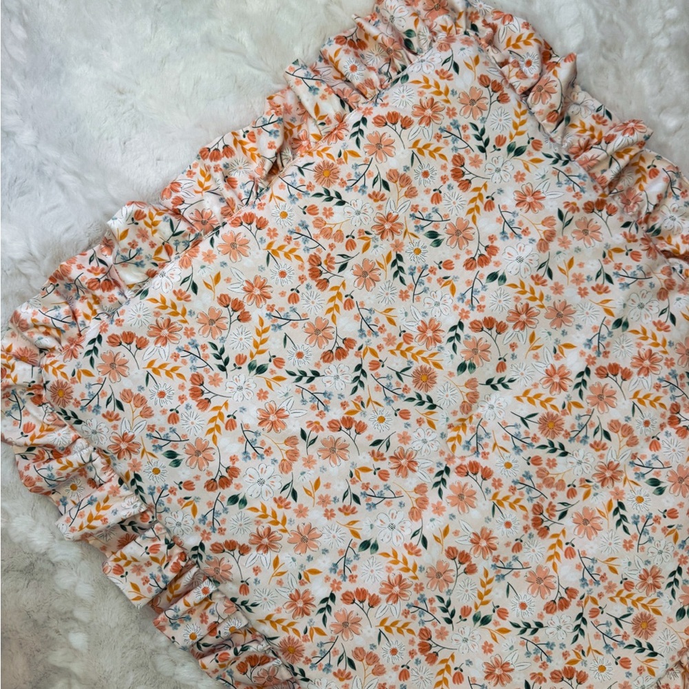 Floral Dog Mat / Bed with Ruffles